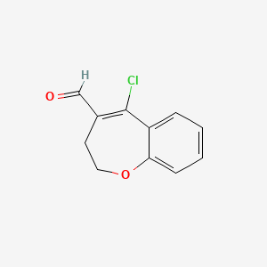 molecular formula C11H9ClO2 B8447121 2,3-Dihydro-5-chloro-1-benzoxepin-4-carbaldehyde 