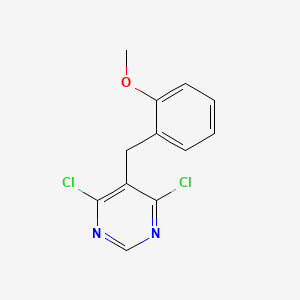 molecular formula C12H10Cl2N2O B8447165 4,6-Dichloro-5-(o-methoxybenzyl)pyrimidine 