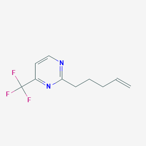 molecular formula C10H11F3N2 B8447194 Pyrimidine, 2-(4-penten-1-yl)-4-(trifluoromethyl)- 