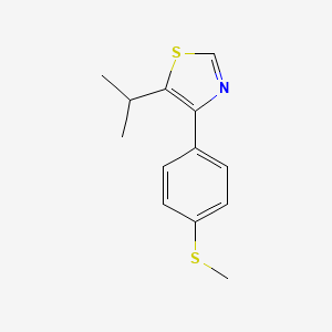 molecular formula C13H15NS2 B8447222 5-(1-Methylethyl)-4-(4-methylthiophenyl)thiazole 