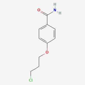molecular formula C10H12ClNO2 B8447359 4-(3-Chloropropoxy)benzamide 