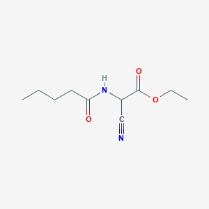 molecular formula C10H16N2O3 B8447425 Ethyl((butylcarbonyl)amino)cyanoacetate 
