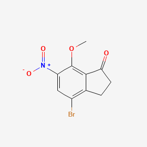 molecular formula C10H8BrNO4 B8447464 4-Bromo-7-methoxy-6-nitroindan-1-one 