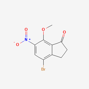 molecular formula C10H8BrNO4 B8447464 4-Bromo-7-methoxy-6-nitro-2,3-dihydro-1H-inden-1-one 