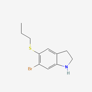 molecular formula C11H14BrNS B8447474 6-Bromo-5-propylthioindoline 