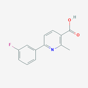 molecular formula C13H10FNO2 B8447522 2-Methyl-6-(3-fluorophenyl)-nicotinic acid CAS No. 582325-07-3