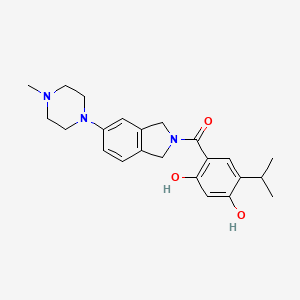 molecular formula C23H29N3O3 B8447529 (2,4-Dihydroxy-5-isopropyl-phenyl)[5-(4-methyl-piperazin-1-yl)-1,3-di-hydro-isoindol-2-yl]-methanone 