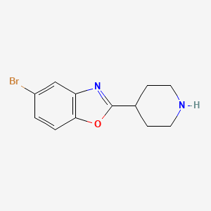 molecular formula C12H13BrN2O B8447539 5-Bromo-2-(piperidin-4-yl)benzo[d]oxazole 