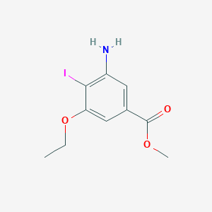 molecular formula C10H12INO3 B8447599 3-Amino-5-ethoxy-4-iodo-benzoic acid methyl ester 