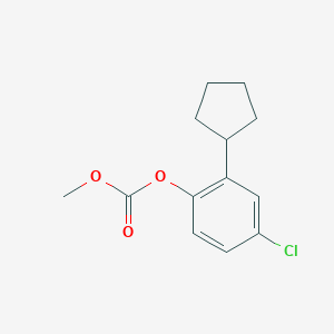 molecular formula C13H15ClO3 B8447620 4-Chloro-2-cyclopentylphenyl methyl carbonate 