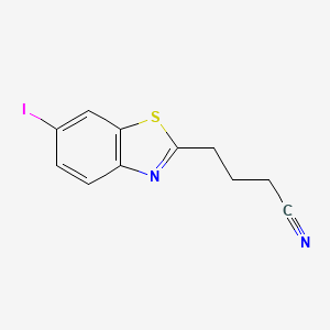 molecular formula C11H9IN2S B8447635 4-(6-Iodo-1,3-benzothiazol-2-yl)butane nitrile 