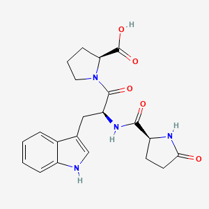 molecular formula C21H24N4O5 B8447650 5-Oxo-L-prolyl-L-tryptophyl-L-proline CAS No. 59189-94-5
