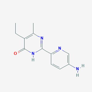 molecular formula C12H14N4O B8447736 2-(5-Aminopyridin-2-yl)-5-ethyl-6-methylpyrimidin-4-ol 