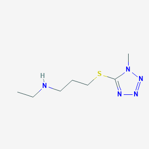 molecular formula C7H15N5S B8447779 1-Methyl-5-[3-(N-ethylamino)propylthio]-1,2,3,4-tetrazole 