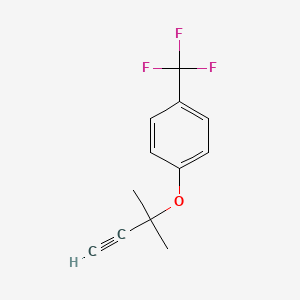 molecular formula C12H11F3O B8447780 4-(1,1-Dimethyl-2-propynyloxy)trifluoromethylbenzene 