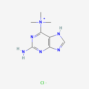 molecular formula C8H13ClN6 B8447791 (2-Aminopurin-6-yl)trimethylammonium chloride 