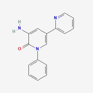 molecular formula C16H13N3O B8447812 3-Amino-1-phenyl-5-(2-pyridyl)-1,2-dihydropyridin-2-one 