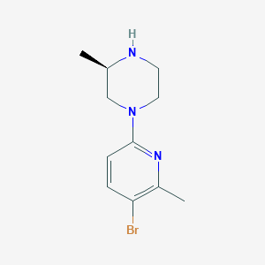 molecular formula C11H16BrN3 B8447817 (R)-1-(5-bromo-6-methylpyridin-2-yl)-3-methylpiperazine 