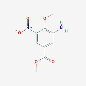 molecular formula C9H10N2O5 B8447889 Methyl 3-amino-4-(methyloxy)-5-nitrobenzoate 