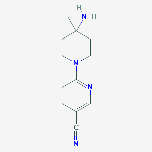molecular formula C12H16N4 B8447911 4-Amino-1-(5-cyano-2-pyridyl)-4-methylpiperidine 