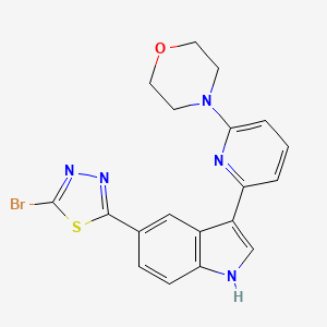 molecular formula C19H16BrN5OS B8447963 4-(6-(5-(5-bromo-1,3,4-thiadiazol-2-yl)-1H-indol-3-yl)pyridin-2-yl)morpholine 