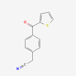 molecular formula C13H9NOS B8447979 2-[p-(2-Thenoyl)phenyl]acetonitrile 