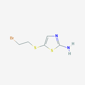 molecular formula C5H7BrN2S2 B8448002 5-(2-Bromoethylthio)thiazol-2-amine 