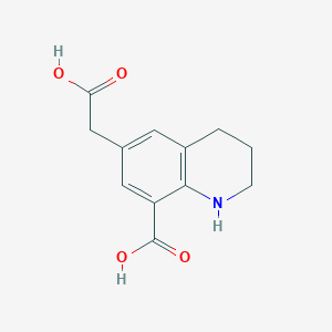 molecular formula C12H13NO4 B8448066 8-Carboxy-1,2,3,4-tetrahydroquinolin-6-ylacetic acid 