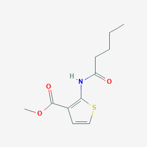 molecular formula C11H15NO3S B8448153 Methyl 2-valerylaminothiophene-3-carboxylate 