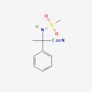 molecular formula C10H12N2O2S B8448218 2-Phenyl-2-(methylsulfonamido)propionitrile 