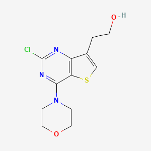 molecular formula C12H14ClN3O2S B8448253 2-(2-Chloro-4-morpholinothieno[3,2-d]pyrimidin-7-yl)ethanol 