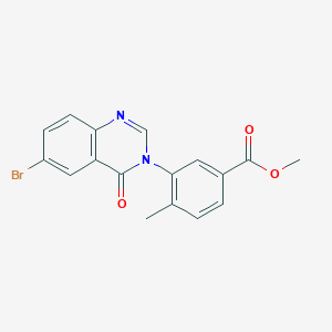 molecular formula C17H13BrN2O3 B8448271 Methyl 3-(6-bromo-4-oxoquinazolin-3(4H)-yl)-4-methylbenzoate 