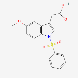 molecular formula C17H15NO5S B8448340 (1-Benzenesulfonyl-5-methoxy-1H-indol-3-yl)-acetic acid 