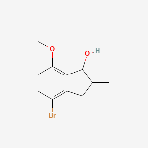 molecular formula C11H13BrO2 B8448354 2-Methyl 4-bromo-7-methoxyindan-1-ol 