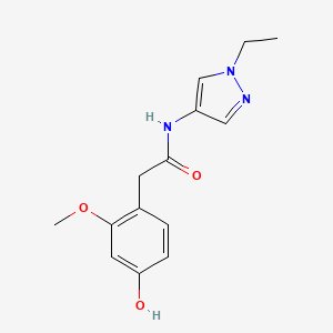 molecular formula C14H17N3O3 B8448358 N-(1-ethylpyrazol-4-yl)-2-(4-hydroxy-2-methoxyphenyl)acetamide 