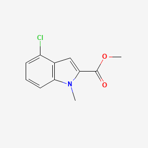 molecular formula C11H10ClNO2 B8448366 Methyl 4-chloro-1-methyl-2-indolecarboxylate 
