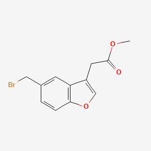 molecular formula C12H11BrO3 B8448444 (5-Bromomethyl-benzofuran-3-yl)-acetic acid methyl ester 