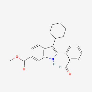 methyl 3-cyclohexyl-2-(2-formylphenyl)-1H-indole-6-carboxylate