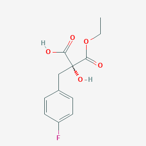 molecular formula C12H13FO5 B8448709 (R)-3-ethoxy-2-(4-fluorobenzyl)-2-hydroxy-3-oxopropanoic acid 
