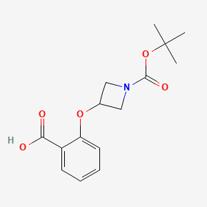 molecular formula C15H19NO5 B8448712 3-(2-Carboxy-phenoxy)-azetidine-1-carboxylic acid tert-butyl ester 