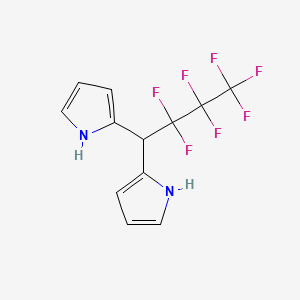 molecular formula C12H9F7N2 B8448803 2,2'-(2,2,3,3,4,4,4-Heptafluorobutane-1,1-diyl)di(1H-pyrrole) CAS No. 164792-01-2