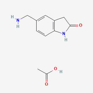 molecular formula C11H14N2O3 B8448854 5-(Aminomethyl)indolin-2-one acetate 
