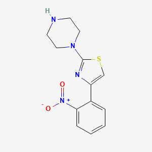 molecular formula C13H14N4O2S B8448871 4-(2-Nitrophenyl)-2-piperazin-1-yl-1,3-thiazole 