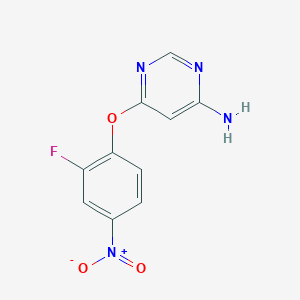 molecular formula C10H7FN4O3 B8448890 4-Amino-6-(2-fluoro-4-nitrophenoxy)pyrimidine 