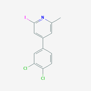 molecular formula C12H8Cl2IN B8448903 4-(3,4-Dichloro-phenyl)-2-iodo-6-methylpyridine 
