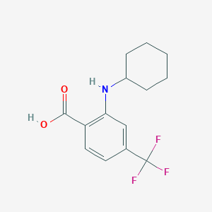 molecular formula C14H16F3NO2 B8448924 2-(Cyclohexylamino)-4-(trifluoromethyl)benzoic acid 