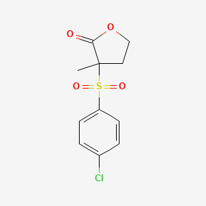 molecular formula C11H11ClO4S B8448990 3-(4-Chloro-benzenesulfonyl)-3-methyl-dihydrofuran-2-one 