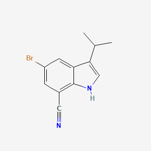 molecular formula C12H11BrN2 B8449030 5-Bromo-3-isopropyl-1H-indole-7-carbonitrile 