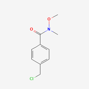 molecular formula C10H12ClNO2 B8449113 4-(chloromethyl)-N-methoxy-N-methylbenzamide 