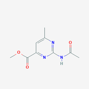molecular formula C9H11N3O3 B8449123 Methyl 2-acetamido-6-methylpyrimidine-4-carboxylate 